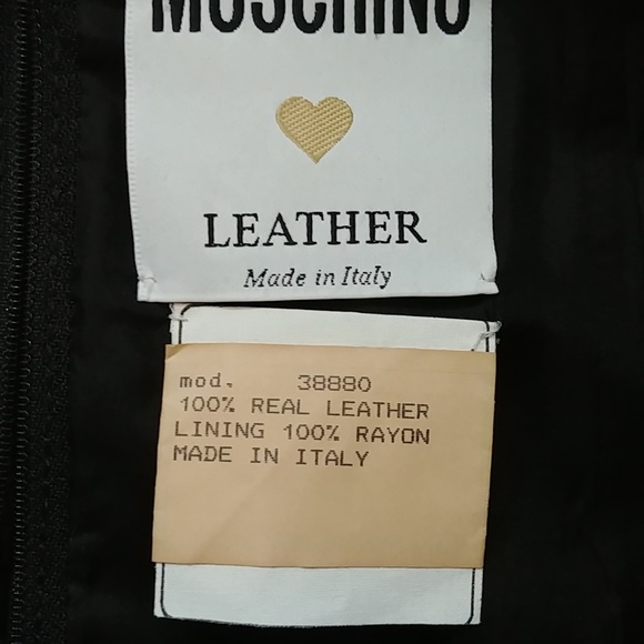 MOSCHINO LEATHER SKIRT WITH MIRROR HEM IT46 - Picture 6 of 6